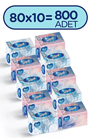 Selpak El ve Yüz Havlusu Kutulu 10'lu 800 Yaprak