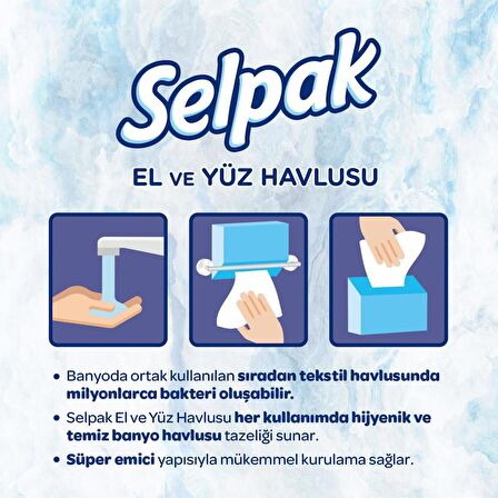 Selpak El ve Yüz Havlusu x 4 Paket 320 Yaprak