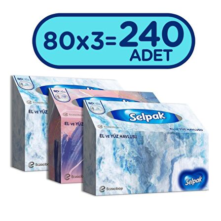 Selpak El ve Yüz Havlusu x 3 Paket 240 Yaprak