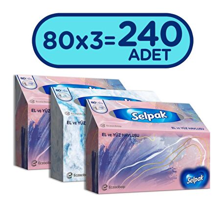 Selpak El ve Yüz Havlusu x 3 Paket 240 Yaprak