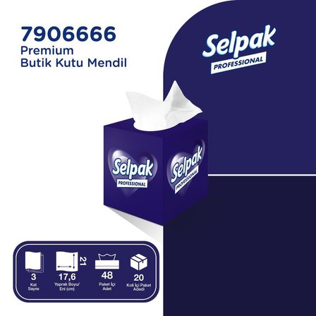 Selpak Professional Butik Kutu Mendil 48 Yaprak x 20 Adet