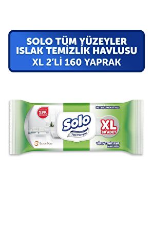 Tüm Yüzeyler Islak Temizleme Havlusu XL 2'li 160 Yaprak