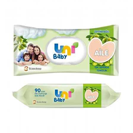 Uni Baby Aile Zeytinyağlı Islak Mendil 90'lı