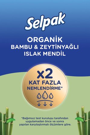 Selpak ® Organik Bambu Özlü & Organik Zeytinyağlı Islak Mendil 12'li 600 Yaprak