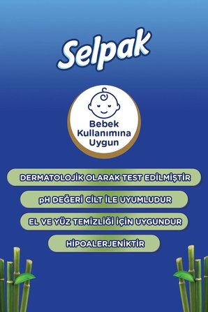 Selpak ® Organik Bambu Özlü & Organik Zeytinyağlı Islak Mendil 12'li 600 Yaprak