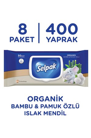 Selpak ® Organik Bambu Ve Organik Pamuk Özlü Islak Mendil 8'li 400 Yaprak