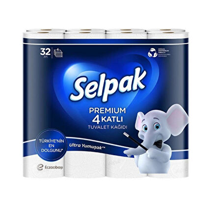 SELPAK 32'LI TUVALET KAGIDI PREMIUM 4 KATLI 1 ADET