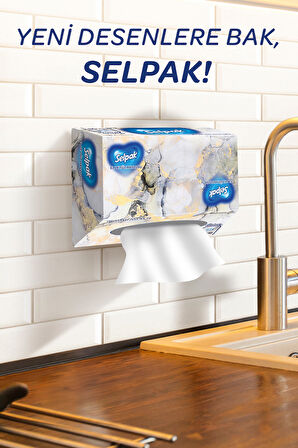 Selpak El Ve Yüz Havlusu Kutulu Mermer Desen 5*80 Yaprak