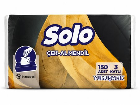 Solo Çek-Al Mendil (4 ADET )150'Lİ 3 Katlı Yumuşak Mendil