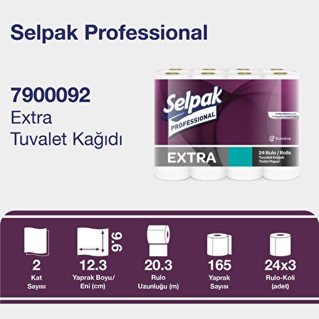 Selpak Proffessional Extra 3 x 24'lü Tuvalet Kağıdı