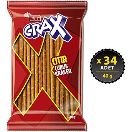 Eti Crax Sade Çubuk Kraker 40 g x 34 Adet