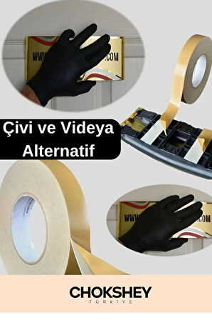 Uzun Ömürlü Süngerli Ultra Yapışkan İç Dış Mekan Çok Amaçlı Çift Taraflı Köpük Bant 18mmx2m 1 Adet