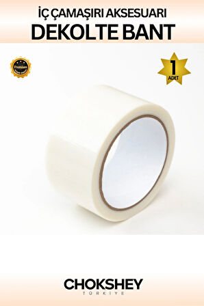Elbise Kaydırmaz Şeffaf Elbise Sabitleyici Dekolte Takı Kıyafet Bandı - 1 Adet