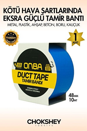 Süper Güçlü Su Geçirmez Sızdırmaz Mavi Renk Çok Amaçlı İzolasyon ve Tamir Bandı 48mm x 10m - 1 Adet