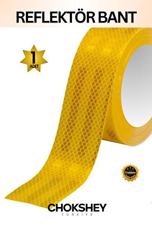 Reflektör Bant Sarı Reflektif Bant İkaz Band 50mmx5mt 1 Adet