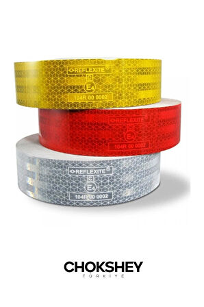 Reflektör Bant Kırmızı Reflektif Bant İkaz Band 50mmx5mt 5 Adet