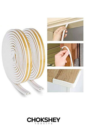 Kapı ve Pencere Rüzgar Yalıtım Bandı İzolasyon Fitili Kauçuk 2x15mt (2li Fitil) - 1 Adet