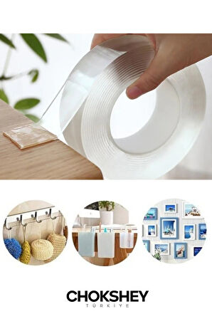 Yıkanabilir Nano Şeffaf Bant Su Geçirmez Süper Güçlü Montaj Bant 10mmx2mt