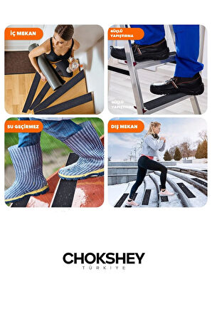 Merdiven ve Zemin Kaydırmaz Bant Siyah 10cm x 15mt - 3 Adet