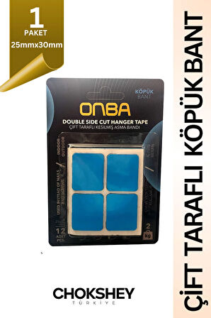 Hazır Kesilmiş Çift Taraflı Kesilmiş Köpük Bant - 25mmx30mm 1 Paket - 12 Adet