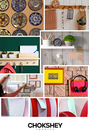 Çift Taraflı Köpük Bant Kırmızı Beyaz Güçlü Yapışkan Esnek Kullanım - 48mmx10mt - 5 Adet