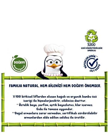 Familia Plus Natural 3 Katlı Tuvalet Kağıdı (16 Rulo x 3 Paket ) Toplam 48 Rulo