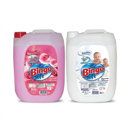Bingo Soft Çamaşır Yumuşatıcı 5 lt Gülpembe ve Sensitive 2 li 