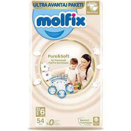 Molfix Pure & Soft Bebek Bezi X-Large 6 No 54 Lü