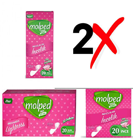 Molped Günlük Ped İnce-20li Duş Ferahlığı 2li Paket