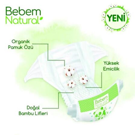 Bebem Natural Ultra Fırsat Extra Large 6 Numara Bebek Bezi 64 Adet 15+ Kg