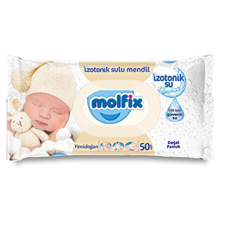 Molfix İzotonik Sulu Yenidoğan Islak Mendil 12x50 Adet
