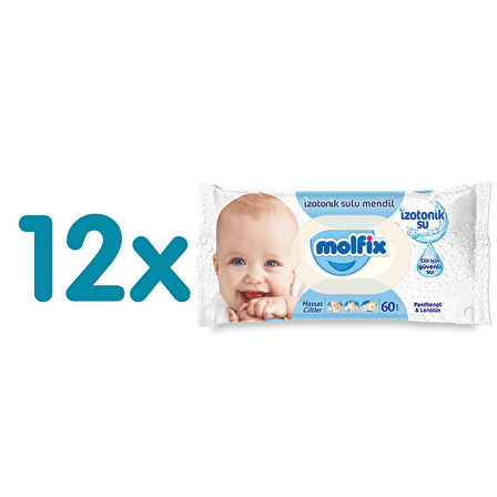 Molfix İzotonik Sulu Hassas Ciltler Islak Mendil 12x60 Adet