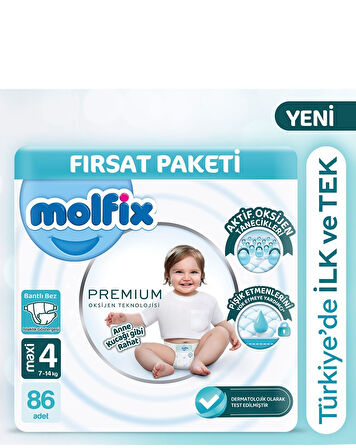 Molfix Premium Ultra Fırsat Paketi 4 No 86 lı