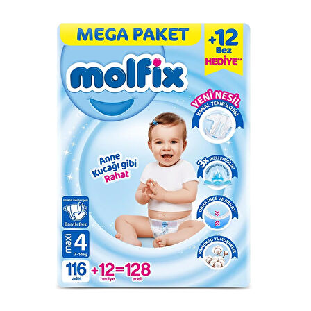 Molfix Molfıx Mega Paket 4 Beden 128 Adet