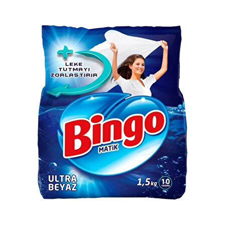 Bingo Ultra Beyaz Toz Çamaşır Deterjanı 1,5 kg x 3 Adet