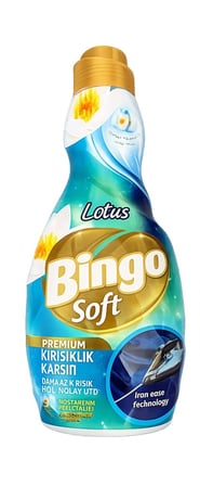 Bingo Soft Lotus Konsantre Yumuşatıcı Kırışıklık Karşıtı 1200 ml 2 li 