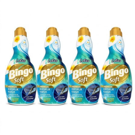 Bingo Soft Lotus Konsantre Yumuşatıcı Kırışıklık Karşıtı 1200 ml 4 lü
