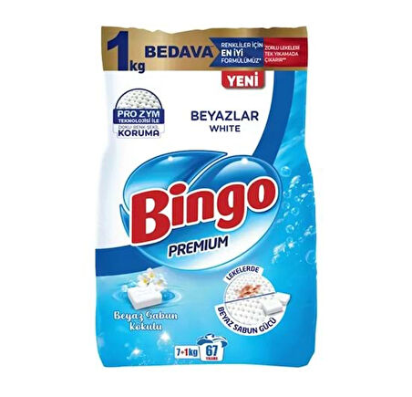 BİNGO PREMİUM MATİK BEYAZLAR 7+1 KG