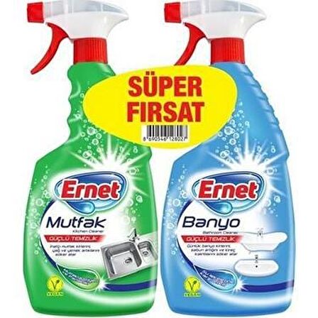 Ernet Mutfak ve Banyo Temizleyici Sprey 2 x 750 ml