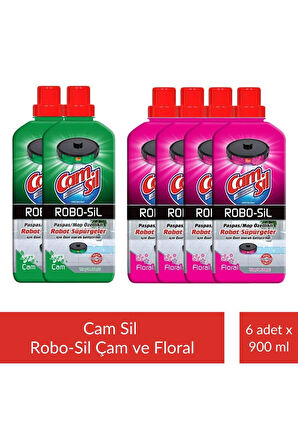 Camsil Robo-Sil Floral Yüzey Temizleyici 900 ml x 4 Adet + Camsil Robo-Sil Çam Yüzey Temizleyici 900 ml x 2 Adet