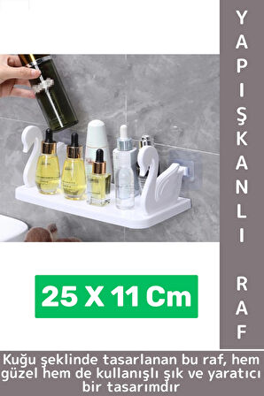 Yüksek Kaliteli Plastik Mutfak Banyo Takı Organizer Çok Şık Kuğu Tasarımlı Kendinden Yapışkanlı Raf