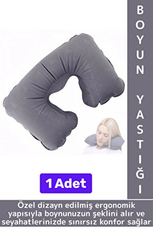 Kompakt Seyahat Çanta Boy Şişirilebilir Yolcu Seyahat Ense Boyun Ağrı Azaltan Konforlu Boyun Yastığı