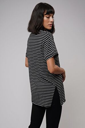 Gabria Baskılı Çizgili T-shirt
