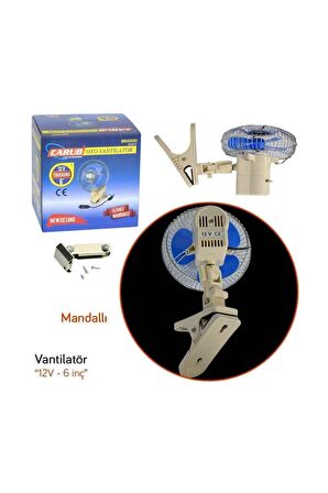 12v Oto Vantilatör 6 Inç Mandallı
