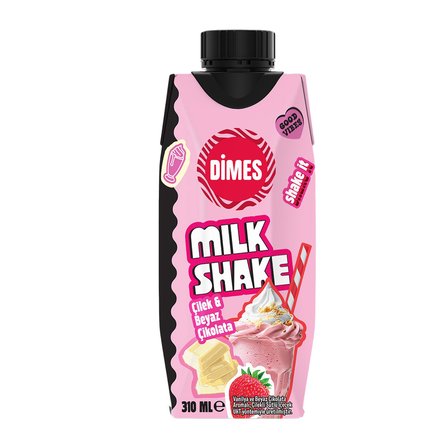 Dimes Milk Shake 310 ml 4 lü Karma Set - Çikolata - Antep Fıstığı - Kola - Çilek