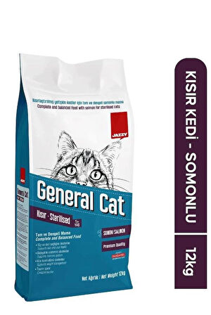 JAZZY General Cat Kısır Kedi Maması Somonlu 12 Kg