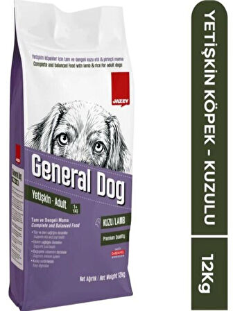 JAZZY General Dog Yetişkin Köpek Maması Kuzulu 12 Kg