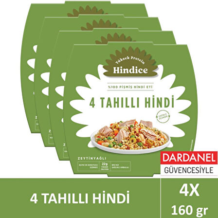 Hindice Aç Ye Hazır Yemek 4 Tahıllı Hindi 160 gr x4 Adet