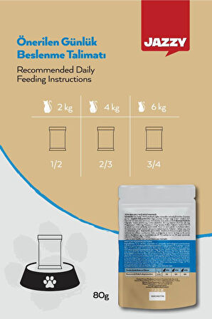 Jazzy Zero Grain Kedi Maması Ton Balıklı Poşet 80 gr x 8 Adet