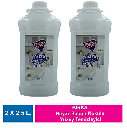 Birka Beyaz Sabun Kokulu Yüzey Temizleyici 2 Adet X 2,5 L.